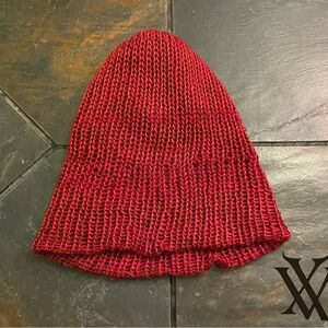 Red Knit Beanie Hat